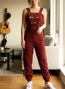 Maroon Corduroy Jumpsuit