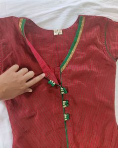 Red &amp; Green Salwar Kameez Suit + Dupatta
