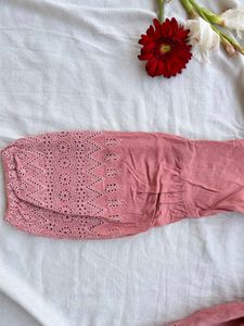 Chic Pink Embroidered Long Sleeve Top