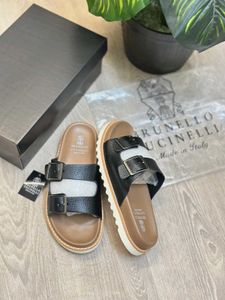 Brunello Cucinelli Leather Slides