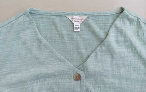 Imported Soft Mint Button-Up Top