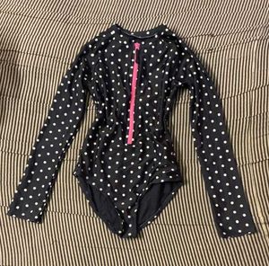 Polka Dot Long Sleeve Swimsuit
