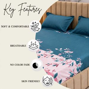 ✨ Luxury Beautiful Floral Cotton Bed Sheet Set