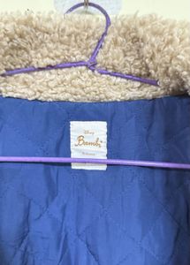oversized Denim Jacket with Sherpa Collar