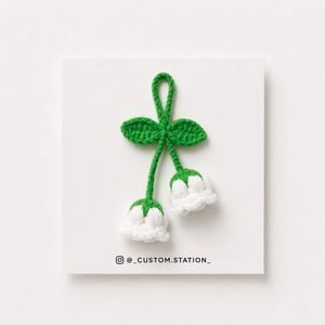 Handmade Crochet lily Flower bag Charm
