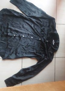 Black Long Sleeve Button-Up