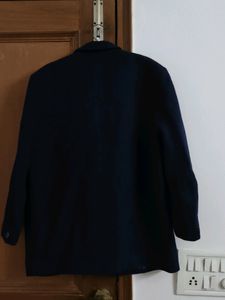Dark Blue Women's Woollen Coat