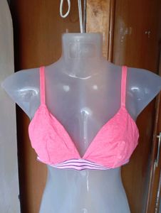 Pink Lace Triangle Bra
