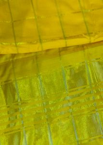 Yellow Checkered Saree