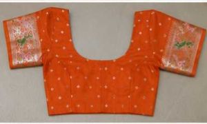 Benarasi Orange Floral Saree