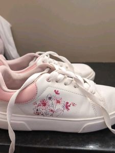 White &amp; Pink Sneakers