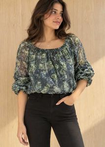 shimmer off-shoulder floral top