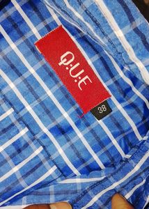 Men's Blue Checked Classic Fit Shirt