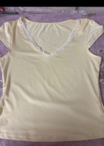 savana pastel yellow lace top