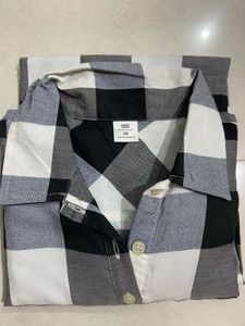 Checked Black &amp; White Shirt Dress | Mini