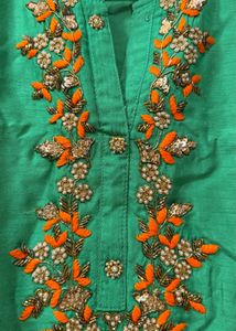 Vibrant Green Embroidered Kurta