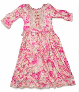 Beautiful Pink Floral Ethnic Gown