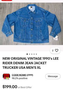 VINTAGE 1990's LEE RIDER DENIM JACKET