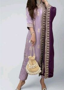 Elegant Lavender Kurta Set