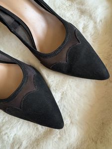 Mesh Detail Black Stiletto