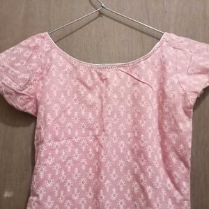 Pink Printed Cotton Blouse