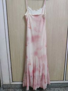 Elegant Pink Floral Maxi Dress