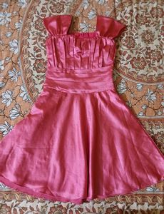 Pink Satin Party Dress