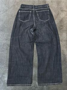 Wide Leg Black Denim Jeans