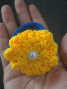 Handmade Crocheted Flower Hair Tie