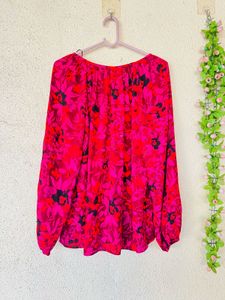 Vibrant Floral Print Long Sleeve Top