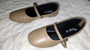 Tan Mary Jane pumps