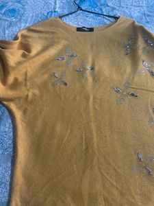 Elegant  Mafadeny Gold Embellished Top