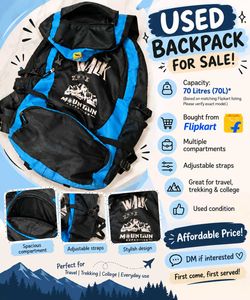 Used 70L Large Backpack for Travel