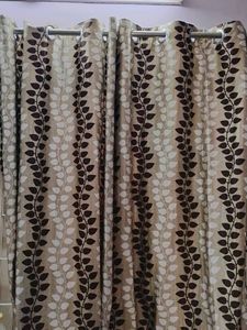 Stylish Leaf Pattern Curtains set of 2