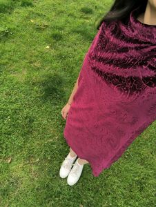 Burgundy Velvet Mini Dress