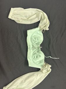 Mint Green Corset Top with Sleeves