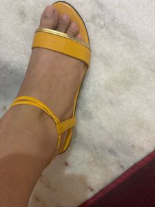 Yellow Ankle Strap Sandals