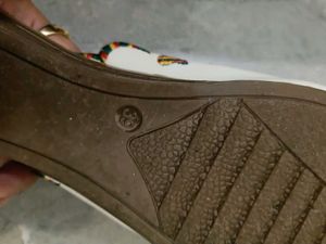 Embellished Peacock Flat Sandals