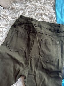 Olive Green Skinny Fit Pants