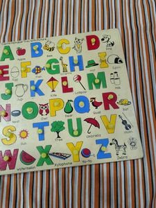 wooden alphabet board
