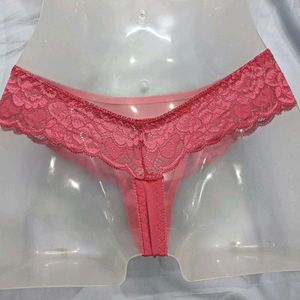 ⚛️ Coral Lace Trim Thong Panty