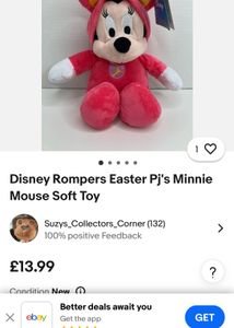 Disney Rompers Easter Minnie Mouse Soft Toy