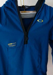 Oakley Men's Blue Zip-Up Hooded Jacket