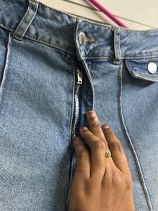 Wide Leg Denim Jeans High Waist