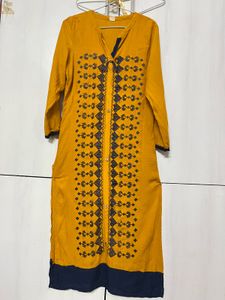 yellow office Kurti