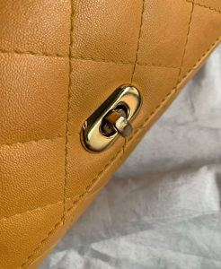 Chic Mustard Quilted Crossbody Bag