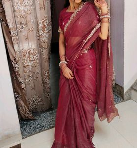 Elegant Maroon Saree