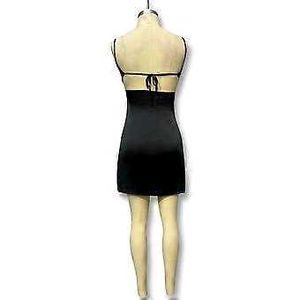 Black Satin Mini Dress