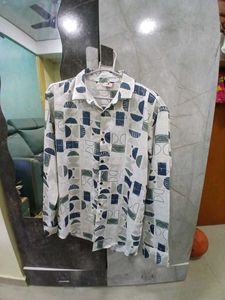 Abstract Print Button-Down Shirt