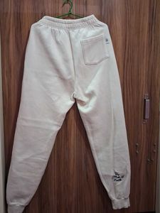 Cream Joggers with Side Stripes